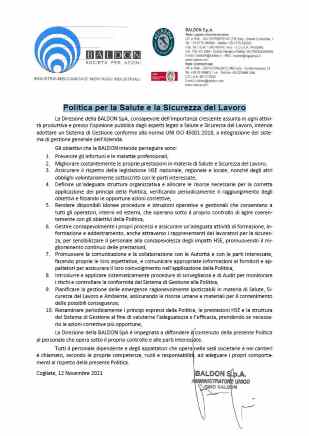 clicca per scaricare la politica di sicurezza